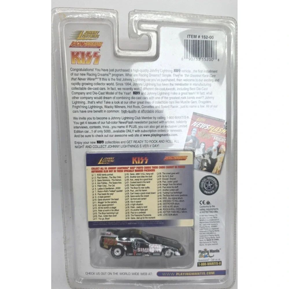 1997 KISS Peter Criss 1:64 Johnny Lightning Card #5 Gene Simmons Metal Body